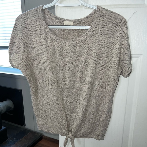 Cropped tshirt, grey/brown - Picture 1 of 1